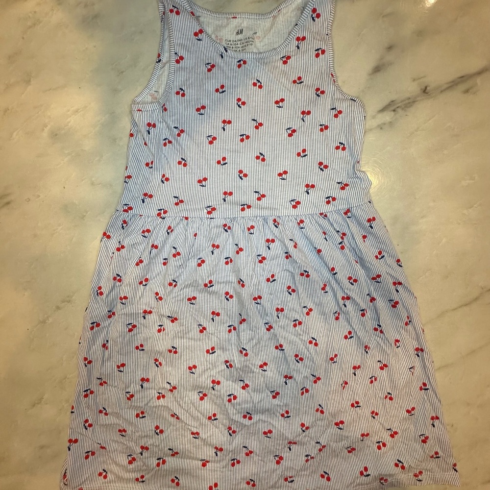 H&M Striped Dress with Cherry Pattern